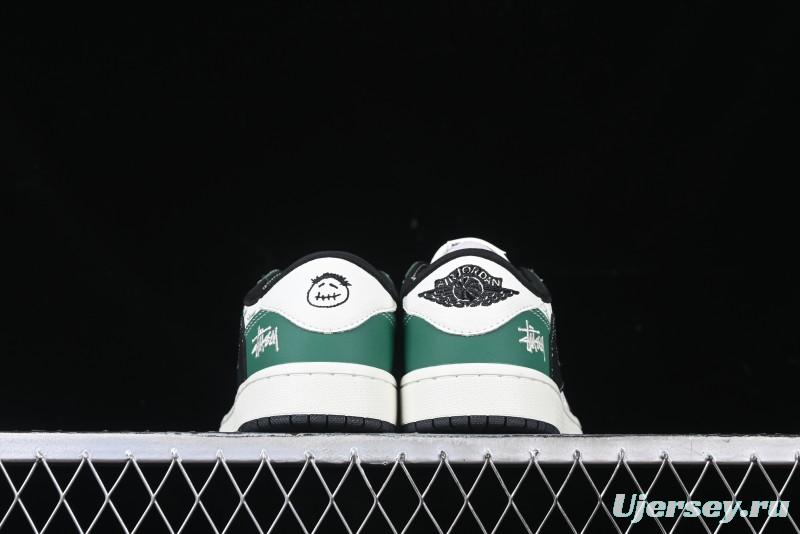 Nike Travis Scott x Fragment Design x Air Jordan 1 Low OG SP AJ1 Stussy Collaboration - Black Green - AG3702-805