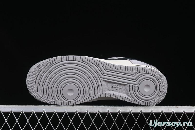 Nike Air Force 1 '07 Low Stussy Collaboration Black Grey Patchwork Low-Top Casual Sneakers - XZ6188-363