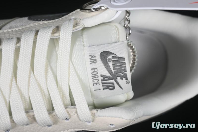 Nike Air Force 1 '07 Low Casual Sneakers in Light Grey with Custom Hardware - DF0188-036