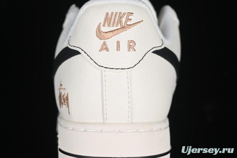 Nike Air Force 1 '07 Low Stussy Collaboration Rose Gold Embroidery Low-Top Casual Sneakers - XZ6188-720