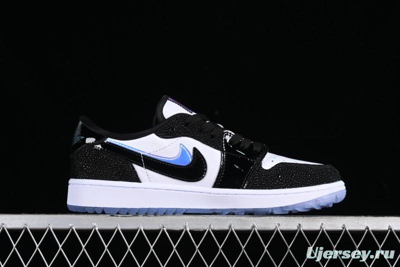 Nike Air Jordan 1 Low Golf AJ1 Golf Shoes with Laser Leather Black Double Hook - FZ4159-100