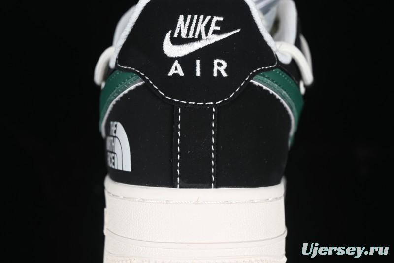 Nike Air Force 1 '07 Low The North Face Collaboration Black Green Lace-Up Low-Top Casual Sneakers - SJ1198-110