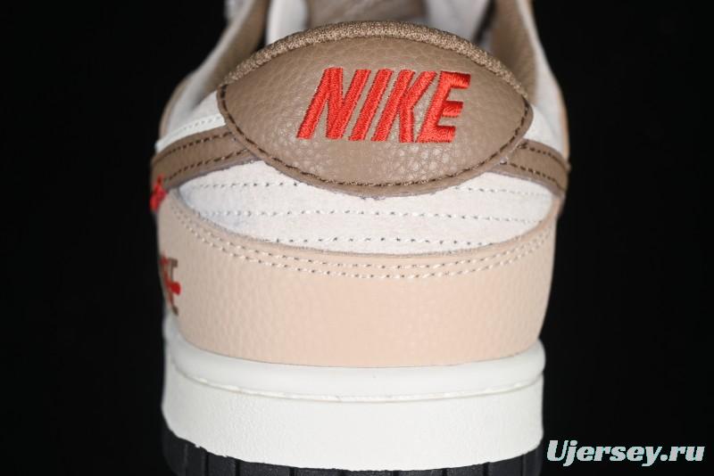 Nike SB Dunk Low Anniversary Edition Dark Swoosh Brown White Custom Low-Top Casual Skate Shoes - DJ2024-071