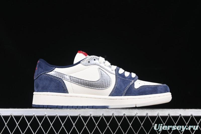 Nike Travis Scott x Fragment Design x Air Jordan 1 Low OG SP AJ1 Retro Sneakers - DM9288-008