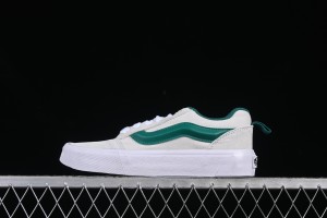 Classic Vans Old Skool Skate Sneakers - Green Stripe on Off-White Canvas