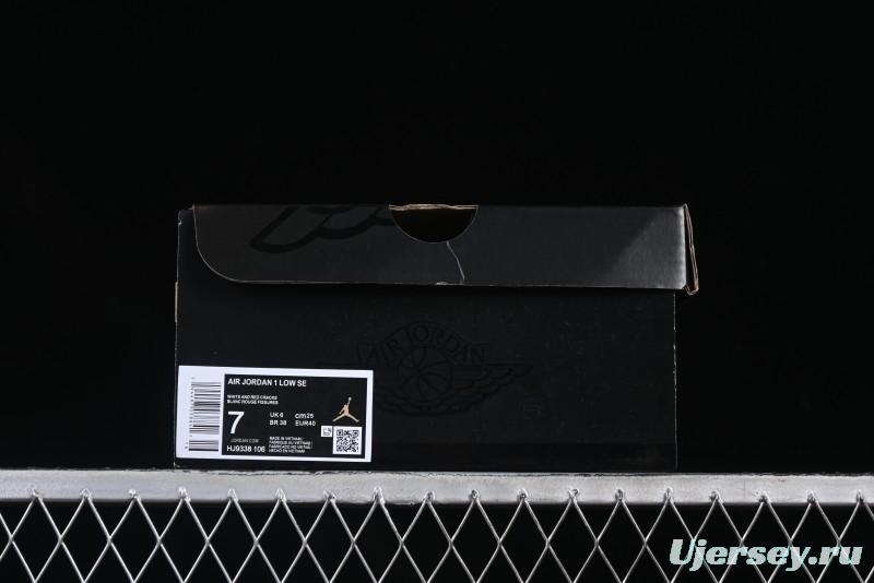 Nike Air Jordan 1 Low AJ1 White Red Low Top Casual Sneakers - HJ9338-106