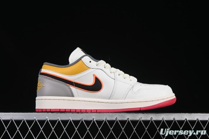 Nike Air Jordan 1 Low AJ1 Mismatched Swoosh Casual Sneakers - HV4511-133