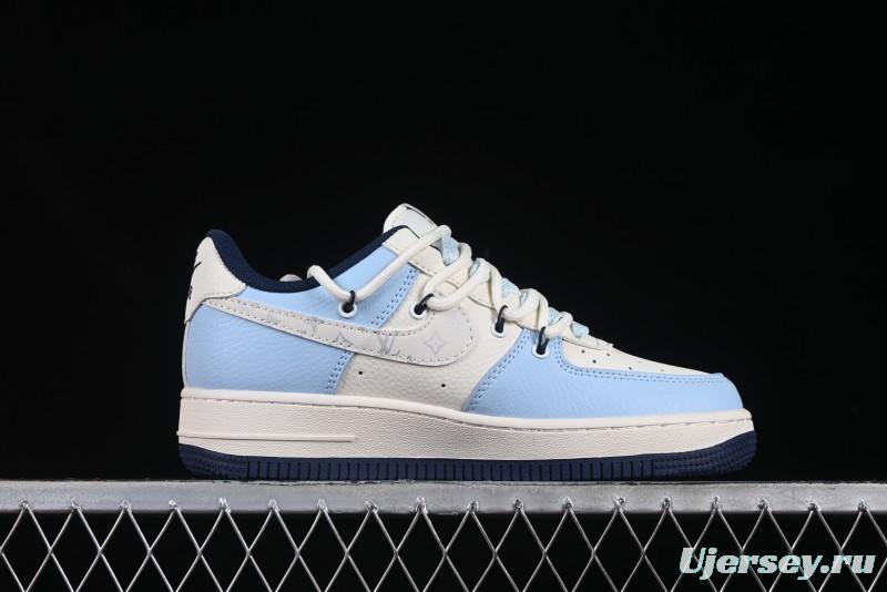 Nike Air Force 1'07 Low LV Collaboration University Blue Drawstring Casual Sneakers - DM6868-058