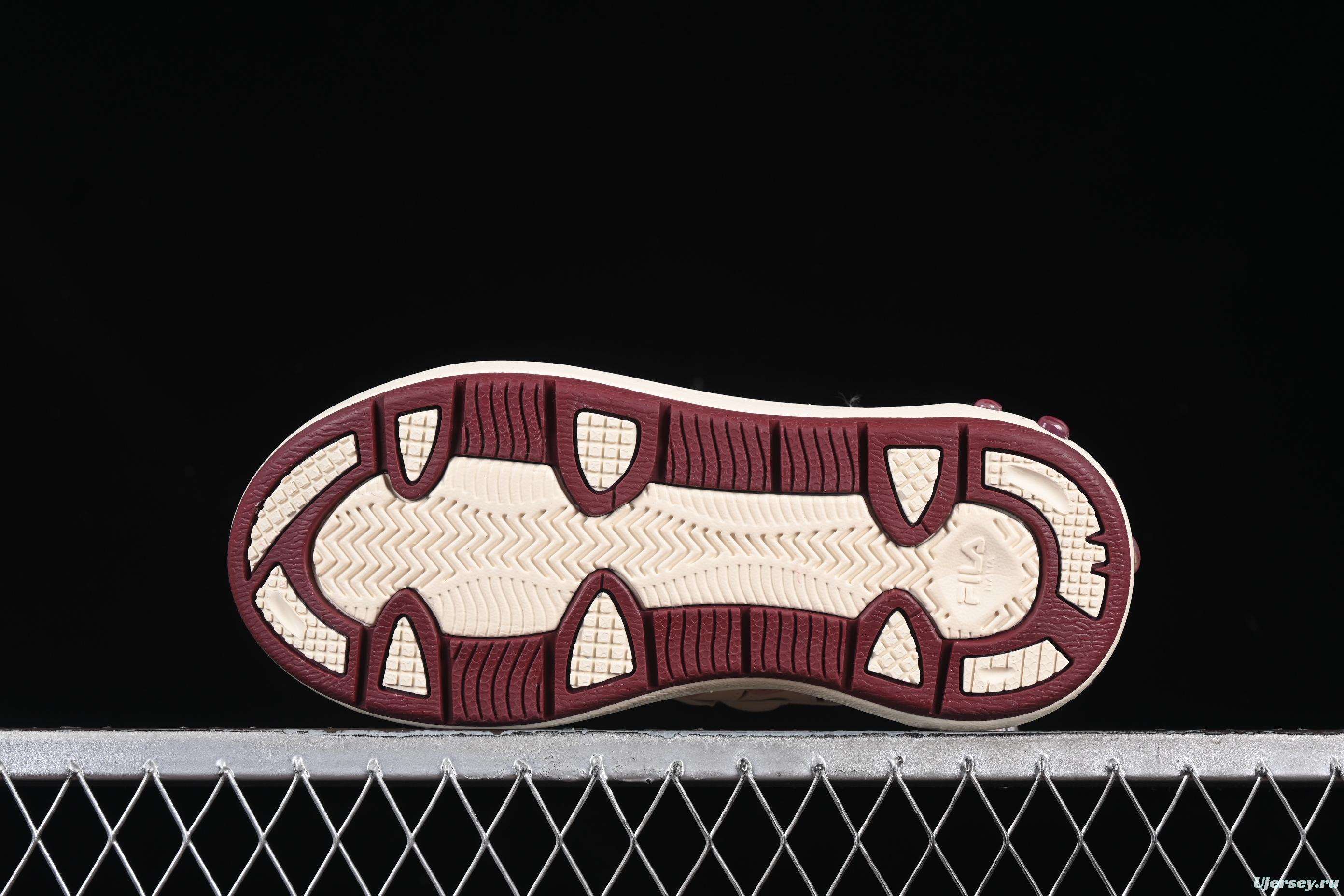 FILA x Artist Series – Limited Edition Drip Detailing Sneakers in Cream & Burgundy
