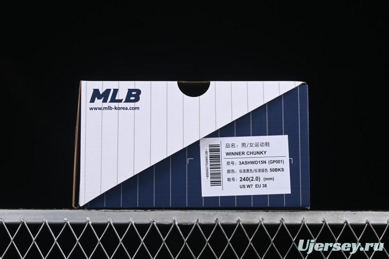 New York Yankees MLB Winner Chunky Height Increasing Thick Sole Running Shoes - 3ASHWD15N50BKS