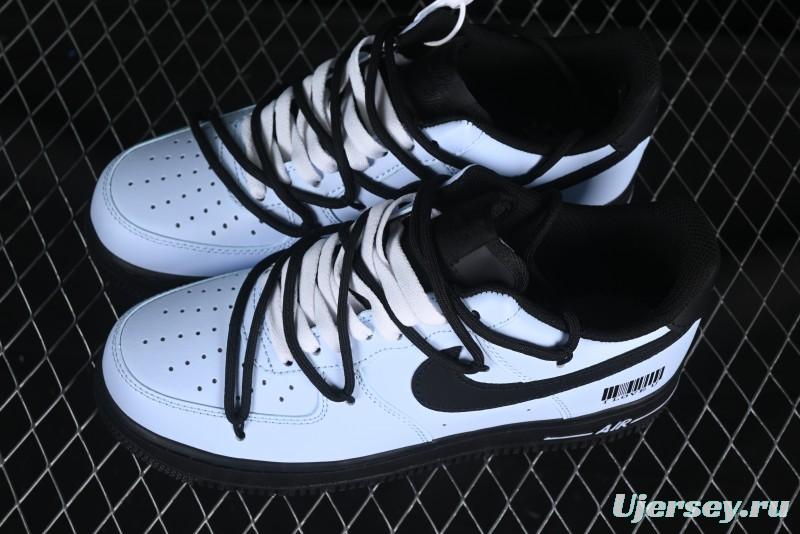 Custom "I Love U" Black & White Sneakers - Sleek Barcode Design