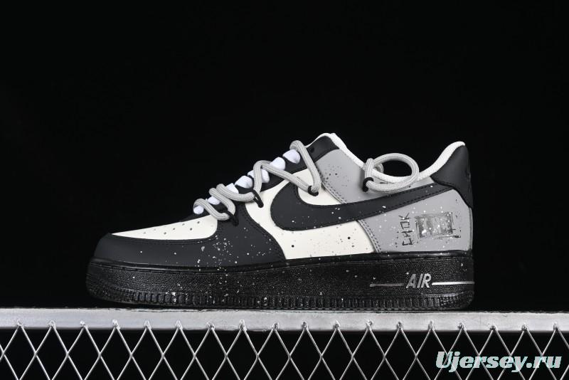 Nike Air Force 1'07 Low Star Graffiti Hand-Painted Casual Sneakers with Full-Length Air Cushion - XV7981-476