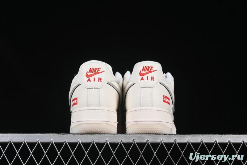 Nike Air Force 1 '07 Low Supreme Collaboration Off-White Crystal Custom Casual Sneakers - XZ6188-715