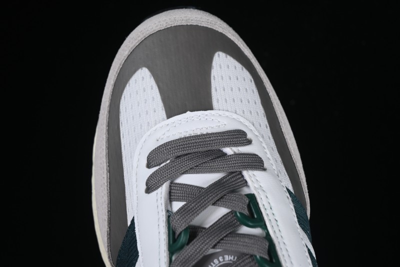 Adidas Retro-Inspired Sneakers - White, Grey & Green with Boost Sole