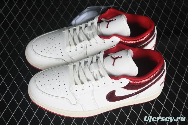 Nike Air Jordan 1 Low AJ1 White Red Low Top Casual Sneakers - HJ9338-106