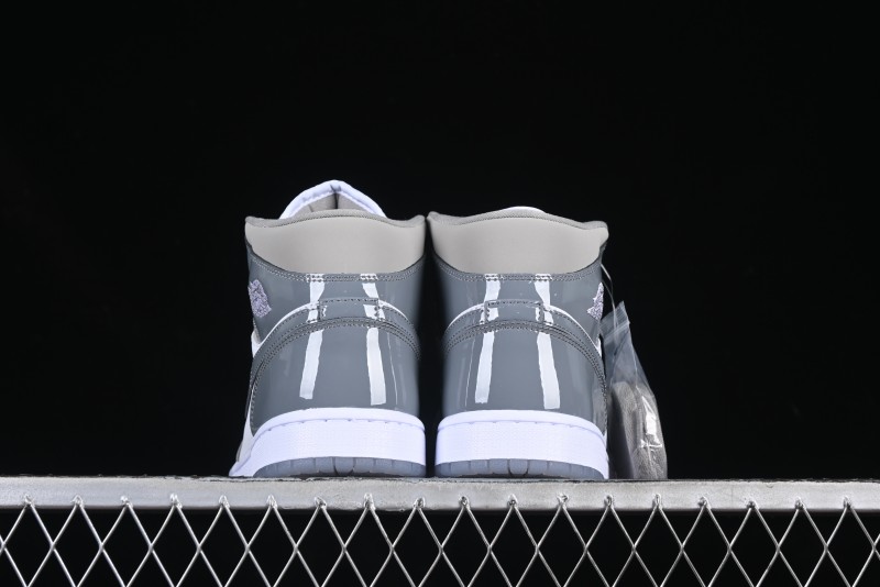 Nike Air Jordan 1 Mid AJ1 White Grey Mid Top Casual Sneakers - HF3193-100