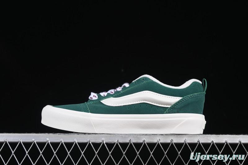 Classic Green Suede Skate Shoes with Signature Wave Design