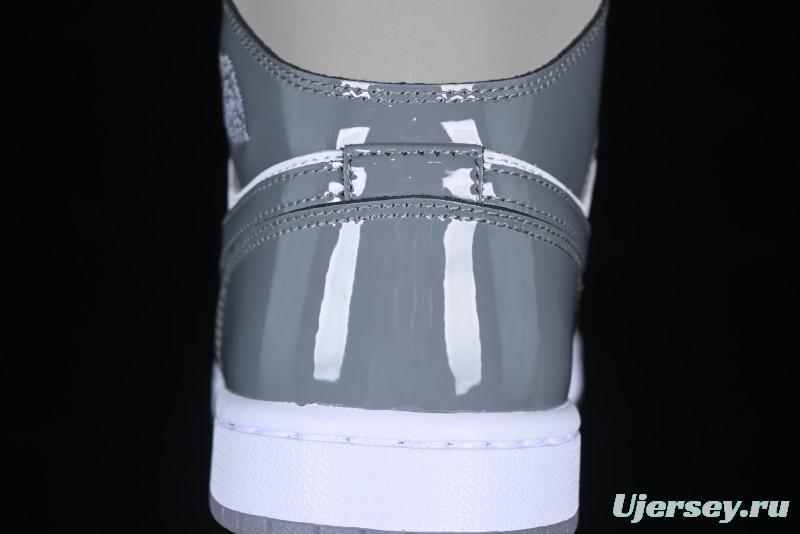 Nike Air Jordan 1 Mid AJ1 White Grey Mid Top Casual Sneakers - HF3193-100