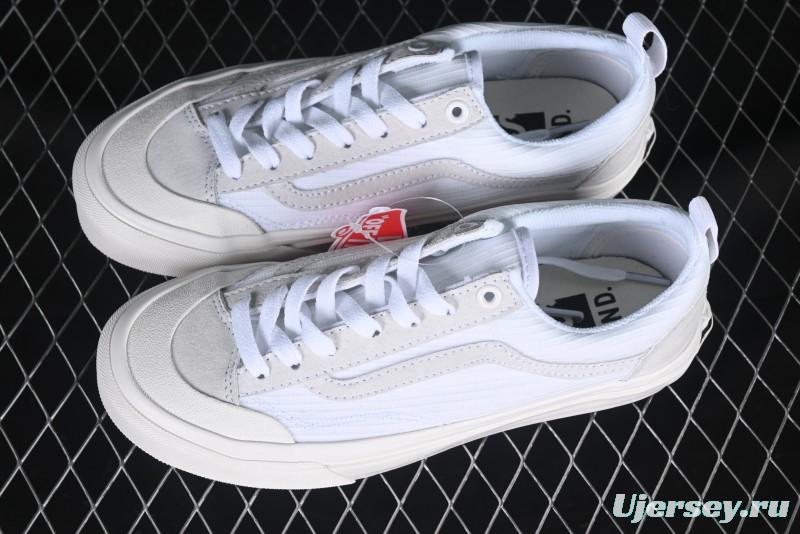 Classic White Low-Top Skate Sneakers with Gray Suede Accents