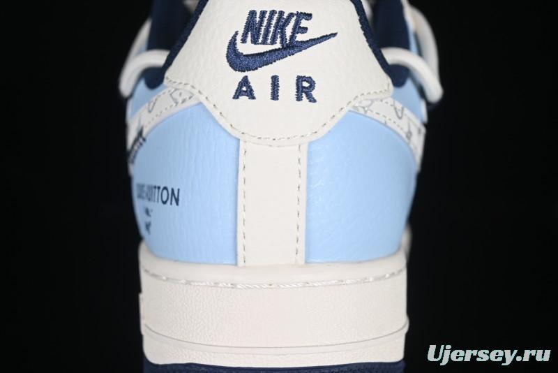 Nike Air Force 1'07 Low LV Collaboration University Blue Drawstring Casual Sneakers - DM6868-058