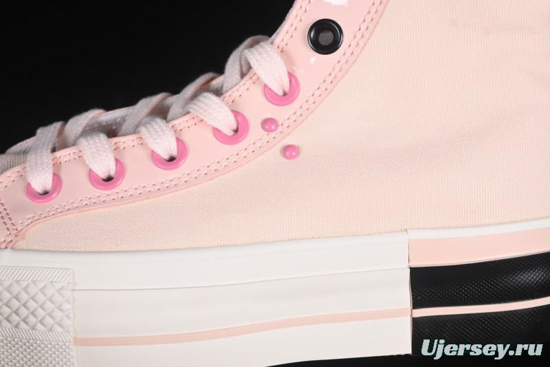 Converse Chuck 70 High Top Platform Sneakers in Pink Color Block Design - A14825C