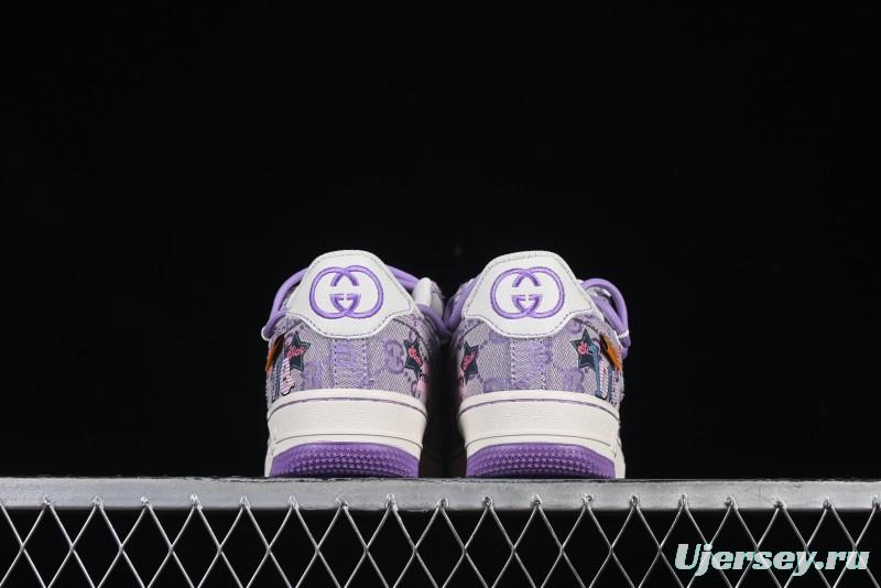 Nike Air Force 1'07 Low "Purple Star" Custom Casual Sneakers - BD7700-220