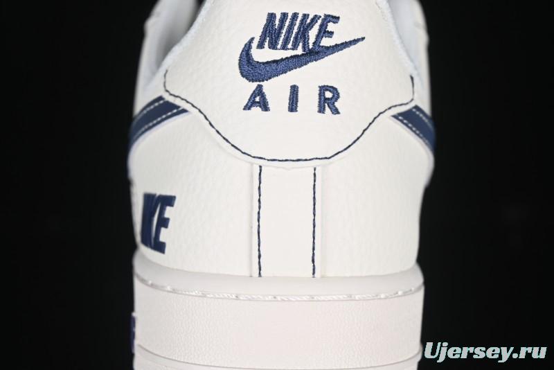 Nike Air Force 1 'Wave Swoosh' Edition – White & Navy**