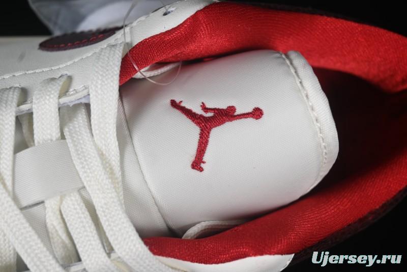 Nike Air Jordan 1 Low AJ1 White Red Low Top Casual Sneakers - HJ9338-106