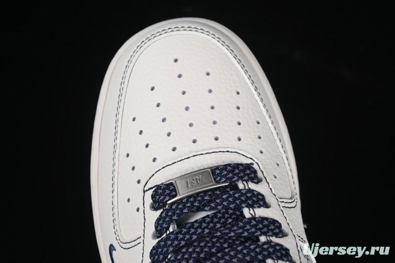 Nike Air Force 1 'Wave Swoosh' Edition – White & Navy**