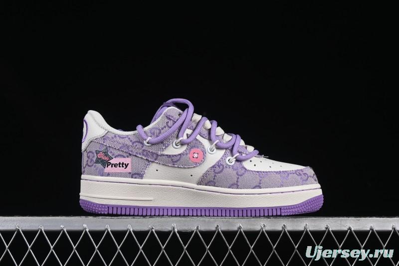 Nike Air Force 1'07 Low "Purple Star" Custom Casual Sneakers - BD7700-220