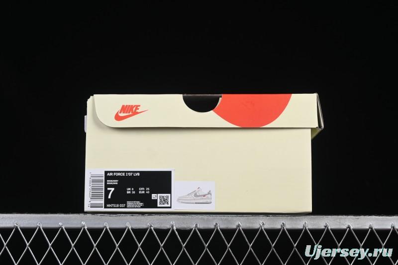 Nike Air Force 1 '07 Low Stussy Collaboration Dual-Tone Grey Swoosh Casual Sneakers - HH7518-037