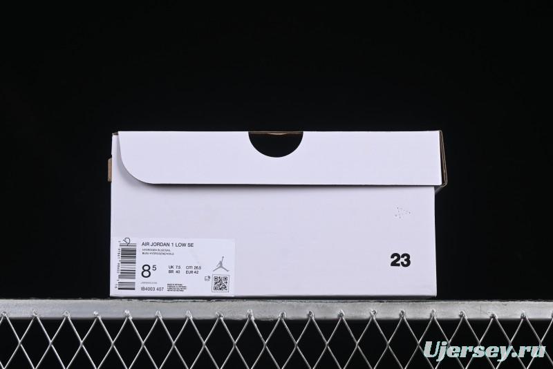 Nike Air Jordan 1 Low "Hydrogen Blue" Casual Sneakers with Retro Design - IB4003-407