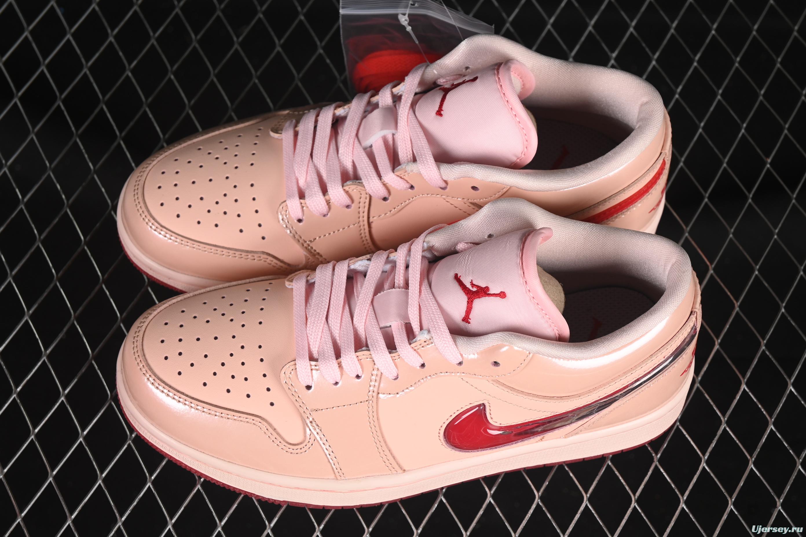 Nike Air Jordan 1 Low AJ1 Valentine's Day Jelly Pink Low Top Lifestyle Basketball Shoes - HF3174-600