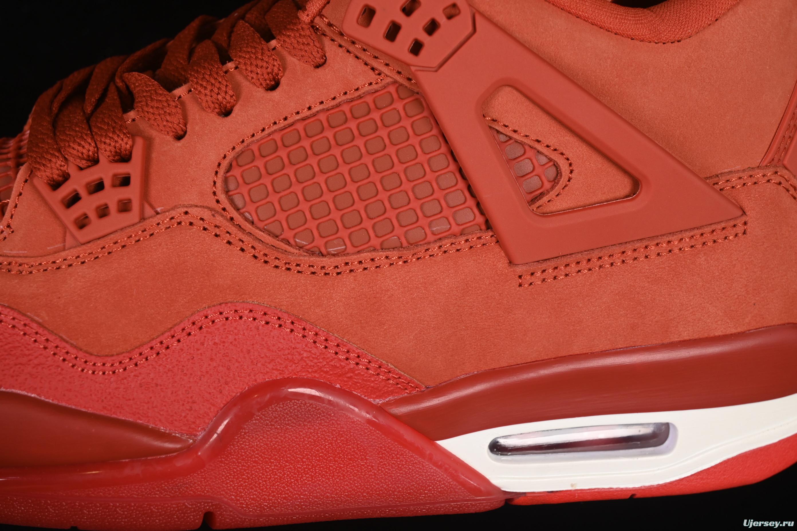 Nike Nigel Sylvester x Air Jordan 4 Retro OG "Brick By Brick" High-Top Sneakers with Suede and Leather Details - HF4340-800