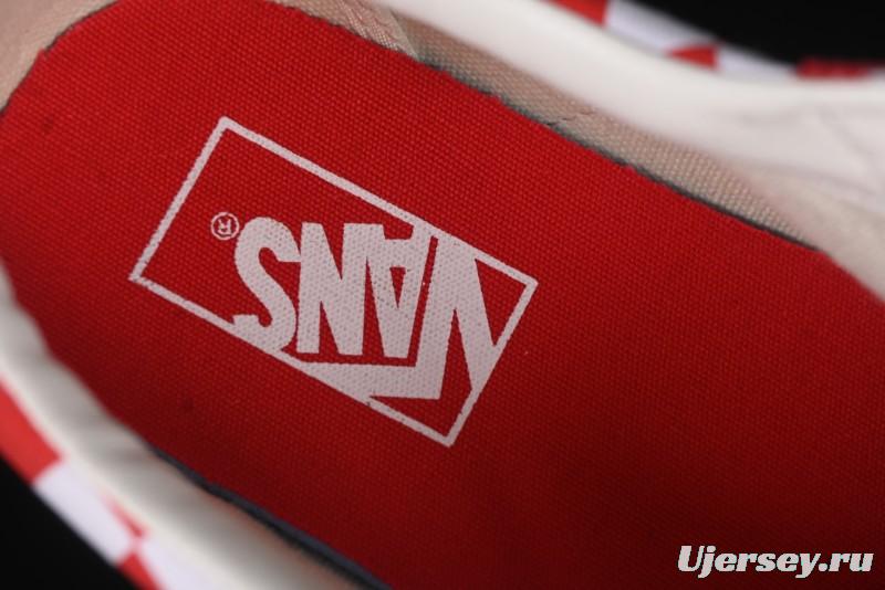 Vans Sk8-Low White Red Checkerboard Slip-Resistant Casual Skate Shoes - VN0A4UUK4W9