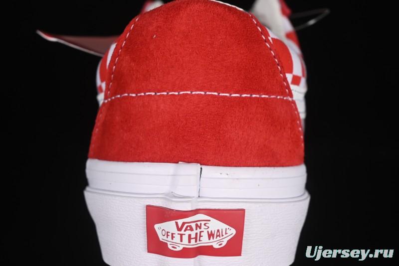 Vans Sk8-Low White Red Checkerboard Slip-Resistant Casual Skate Shoes - VN0A4UUK4W9