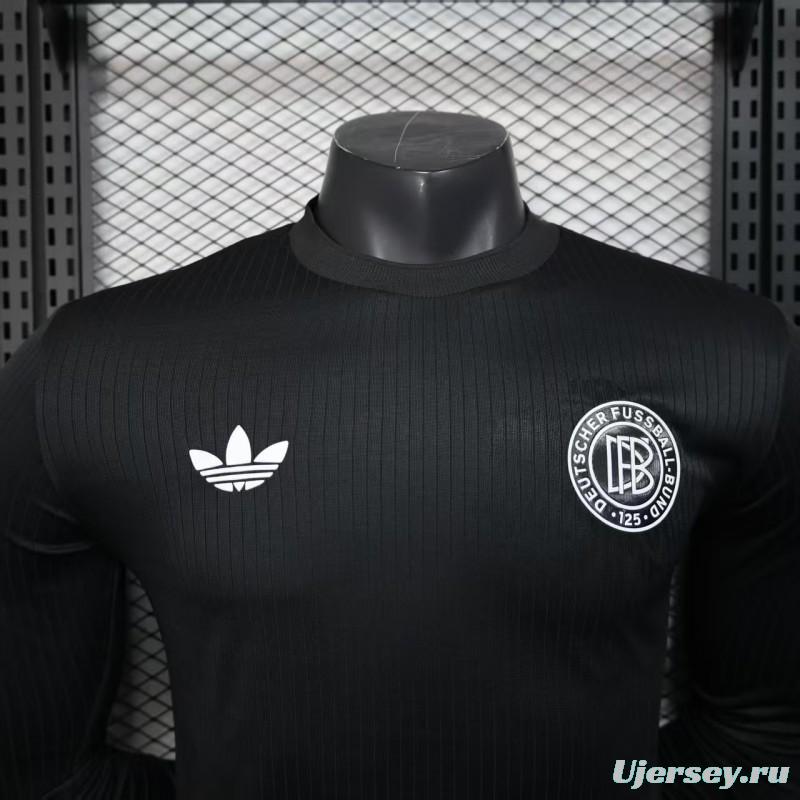 Player Version 2025 Germany Black 125Th Anniversary Long Sleeve Jersey