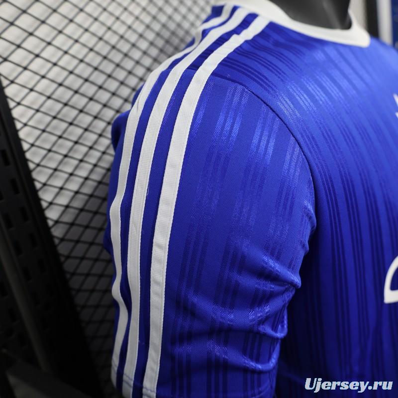 Player Version 2025 Adidas Blue with Striped Design Jersey