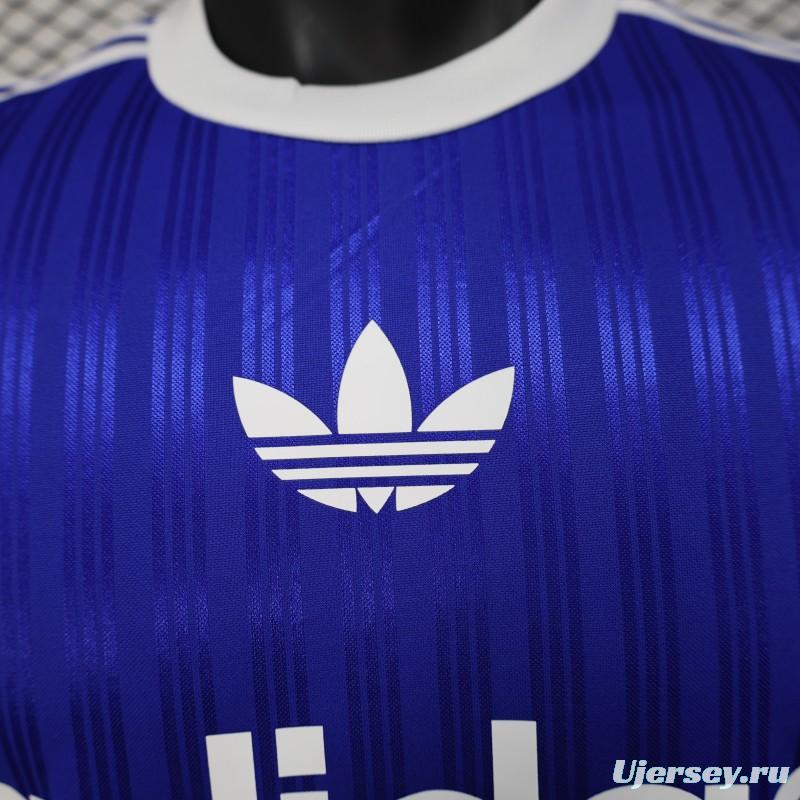 Player Version 2025 Adidas Blue with Striped Design Jersey