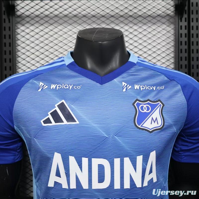 Player Version 25/26 Millonarios Blue with Andina Logo Design Home Jersey