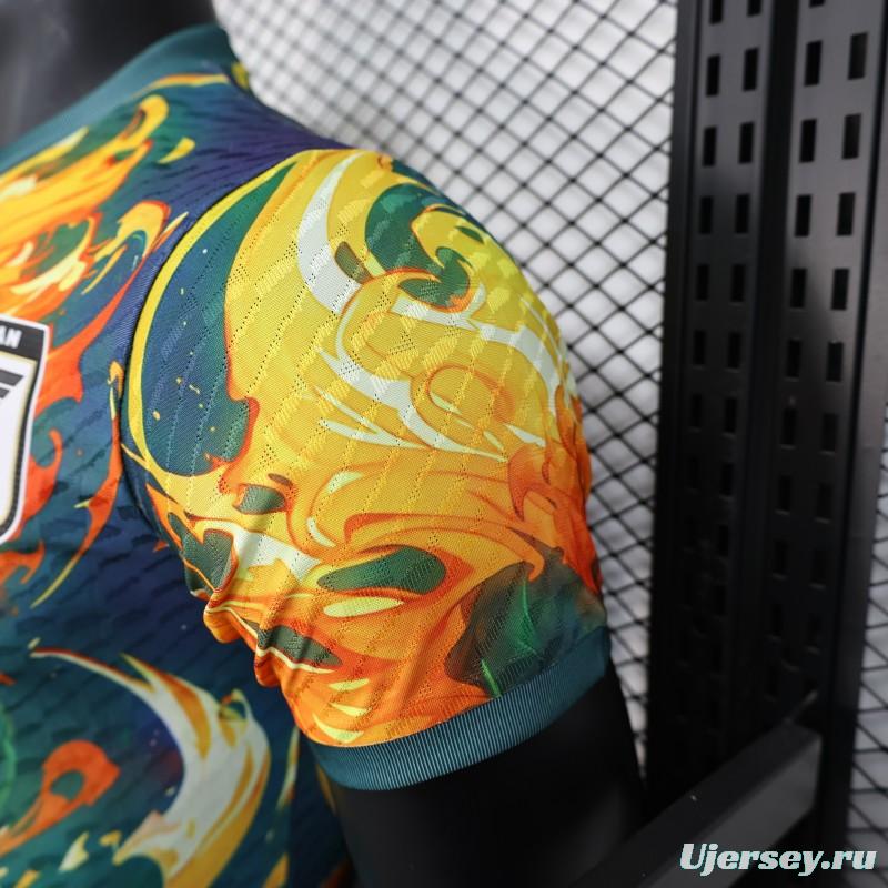 Player Version 2025 Japan Jersey with Samurai Design and Fiery Background