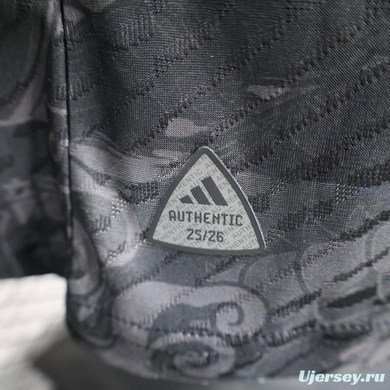 Player Version 25/26 Real Madrid Black with Dragon Design Jersey