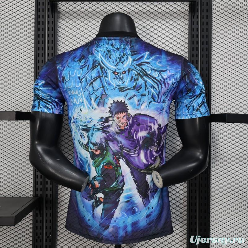 Player Version 2025 Japan Blue with Anime Combat Scene Design Jersey