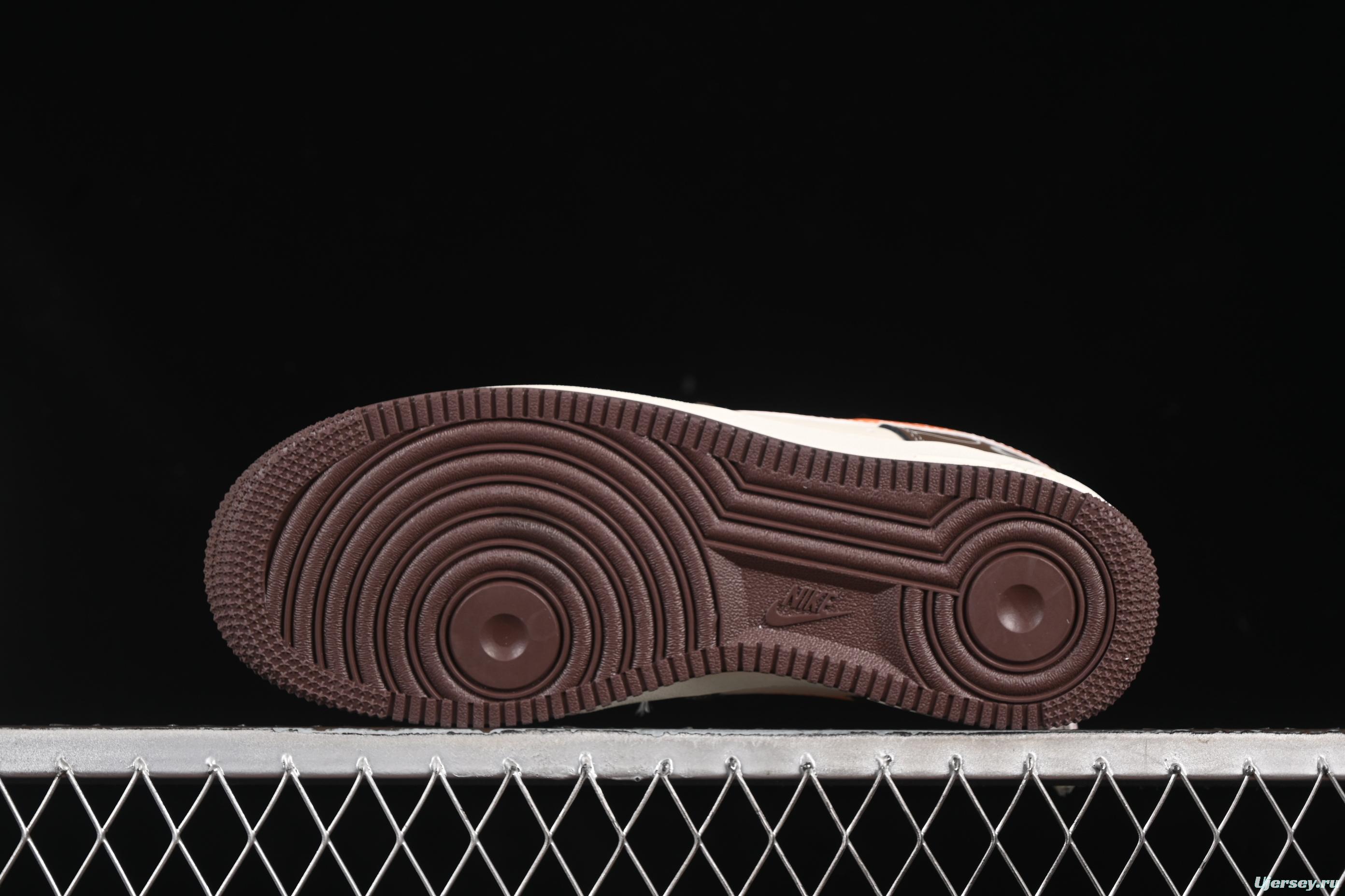 Nike Air Force 1 '07 Low Collaboration Dark Brown Swoosh Casual Sneakers - KK1988-080