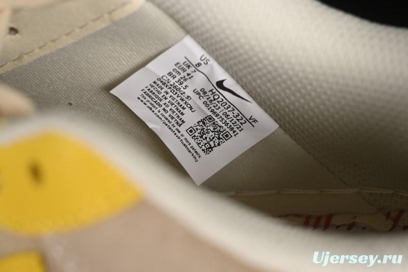 Nike Air Force 1'07 Low LV Collaboration Grey Yellow Casual Sneakers - HQ2037-322