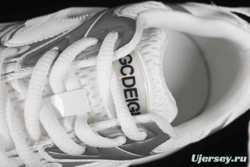 GG-CC Chunky Low Casual Fashion Sneakers with Thick Sole and Height Increasing Design - 2607 White