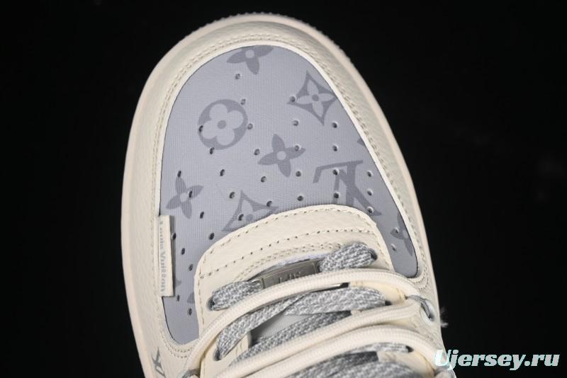 Nike Air Force 1'07 Low LV Collaboration Grey Print Drawstring Casual Sneakers - DM6868-062
