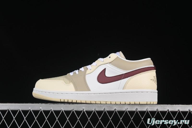 Nike Air Jordan 1 Low AJ1 Cream White Low-Top Casual Sneakers - HV6530-100