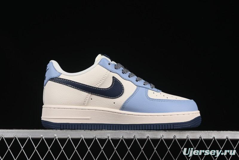 Nike Air Force 1 '07 Low Bape Collaboration Light Blue Swoosh Casual Sneakers - XS1958-554
