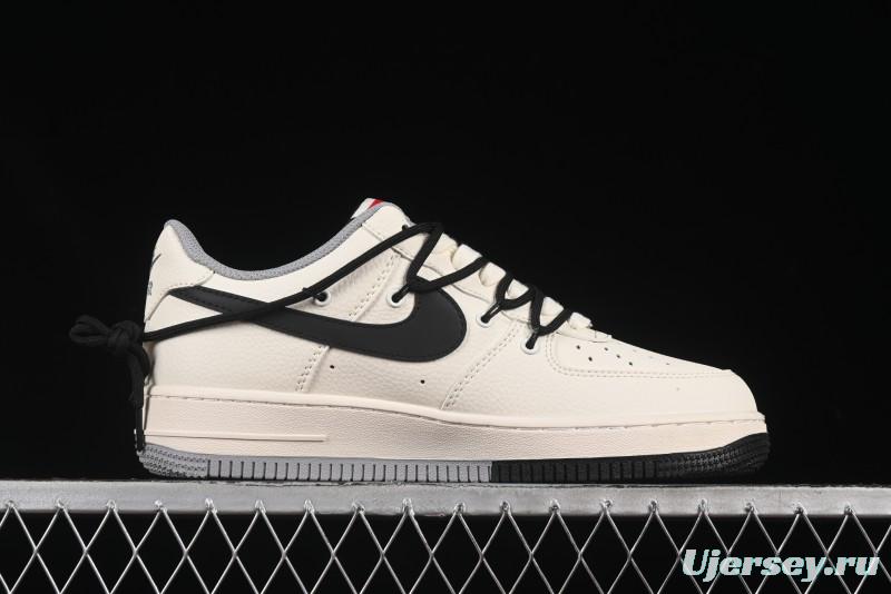 Nike Air Force 1 '07 Low Supreme Collaboration Dual-Tone Grey Black Drawstring Casual Sneakers - DM6868-069